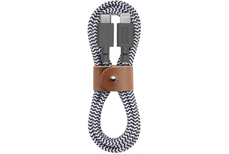 Кабель Native Union Belt Lightning/USB-C, 1.2 м, зебра Кабель Native Union Belt Lightning/USB-C, 1.2 м, зебра
