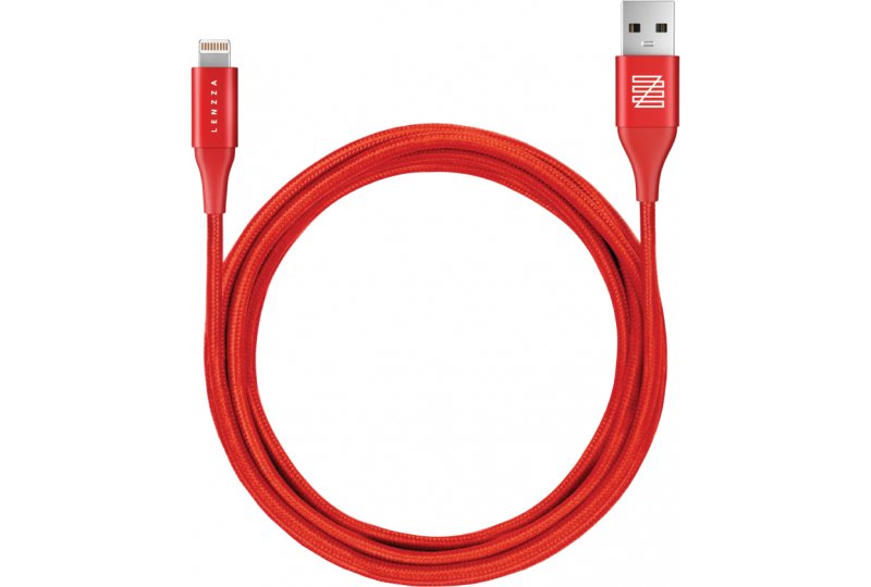 Кабель Lenzza Lighthing 1,2 м, кевлар, Red Кабель Lenzza Lighthing 1,2 м, кевлар, Red