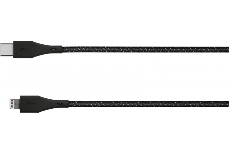 Кабель moonfish USB-C/Lightning, 1.2 м, текстиль, Black Кабель moonfish USB-C/Lightning, 1.2 м, текстиль, Black