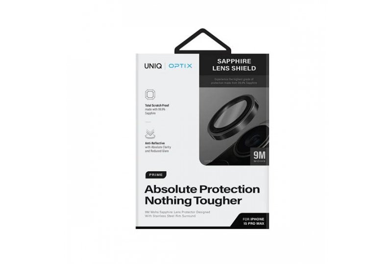 Защитное стекло Uniq Optix Camera Sapphire Lens Stainless steel для iPhone 15 Pro Max Защитное стекло Uniq Optix Camera Sapphire Lens Stainless steel для iPhone 15 Pro Max