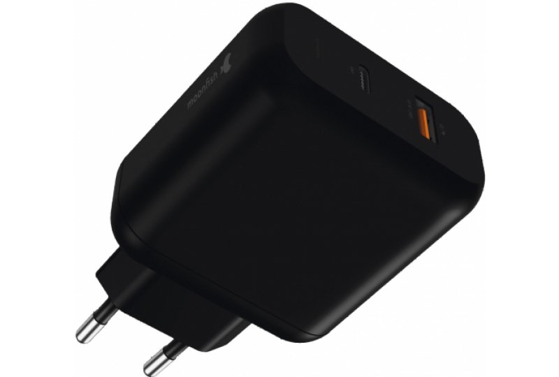 Сетевое зарядное устройство moonfish PowerPro 45W, Power Delivery, USB + Type-C, Black Сетевое зарядное устройство moonfish PowerPro 45W, Power Delivery, USB + Type-C, Black