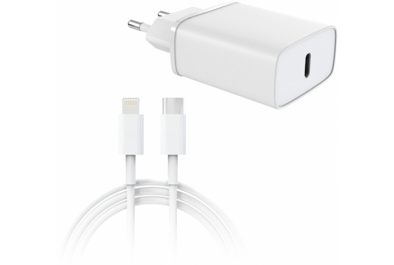 Сетевое зарядное устройство moonfish USB-C, 18 Вт, PD + кабель USB Type-C\Lightning, White Сетевое зарядное устройство moonfish USB-C, 18 Вт, PD + кабель USB Type-C\Lightning, White