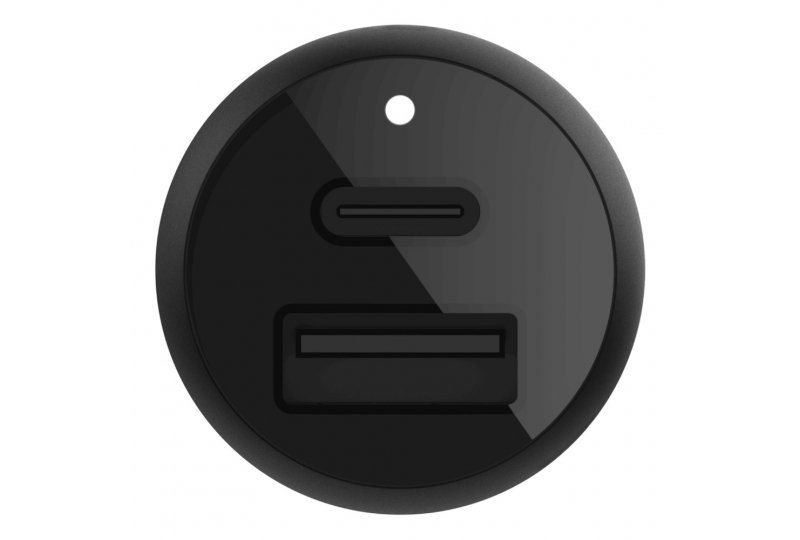 Автомобильное зарядное устройство Belkin 30 Вт, USB-C, USB, PD, Black Автомобильное зарядное устройство Belkin 30 Вт, USB-C, USB, PD, Black