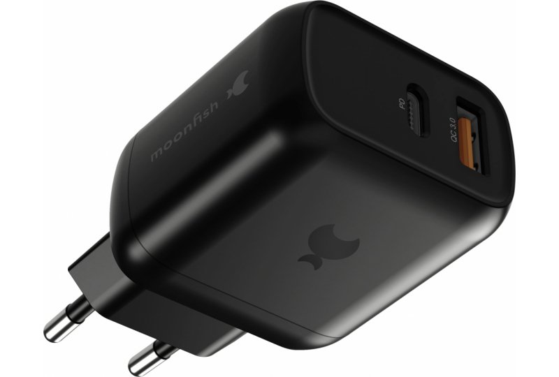 СЗУ moonfish USB-C + USB-A, PD, 18W, Black СЗУ moonfish USB-C + USB-A, PD, 18W, Black