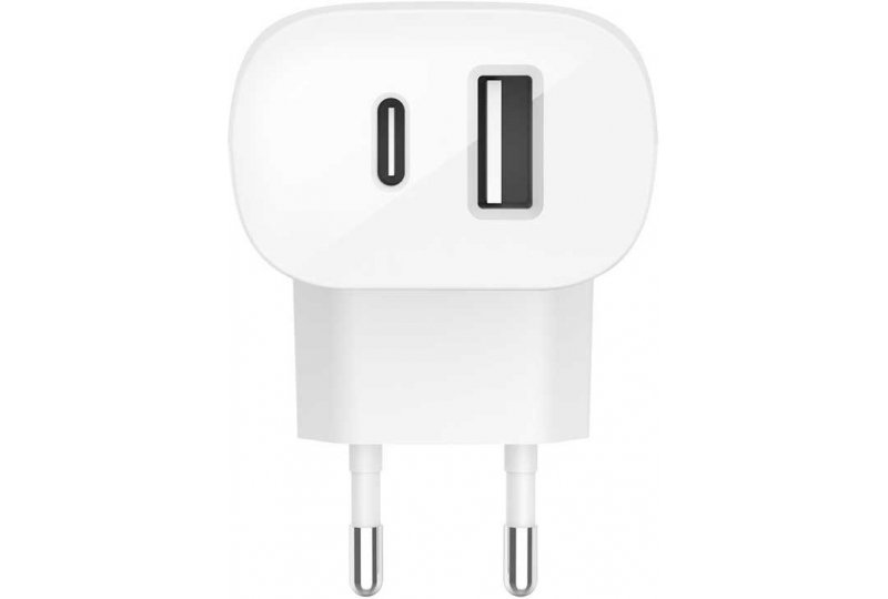 Сетевое зарядное устройство Belkin USB-C+USB-A, PD, 30 Вт, White Сетевое зарядное устройство Belkin USB-C+USB-A, PD, 30 Вт, White