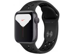 Apple Watch Nike Series 5, 40 мм, корпус из алюминия цвета «Space Gray», спортивный ремешок Nike «антрацитовый/чёрный»