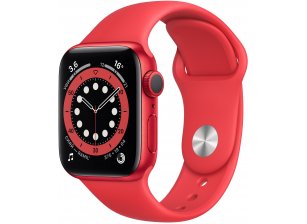 Apple Watch Series 6, 40 мм, корпус из алюминия цвета PRODUCTRED, спортивный ремешок красного цвета