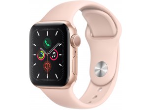 Apple Watch Series 5, 40 мм, корпус из алюминия золотого цвета, спортивный браслет цвета «розовый песок»