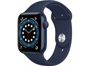 Apple Watch Series 6, 44 мм, корпус из алюминия синего цвета, спортивный ремешок «тёмный ультрамарин»