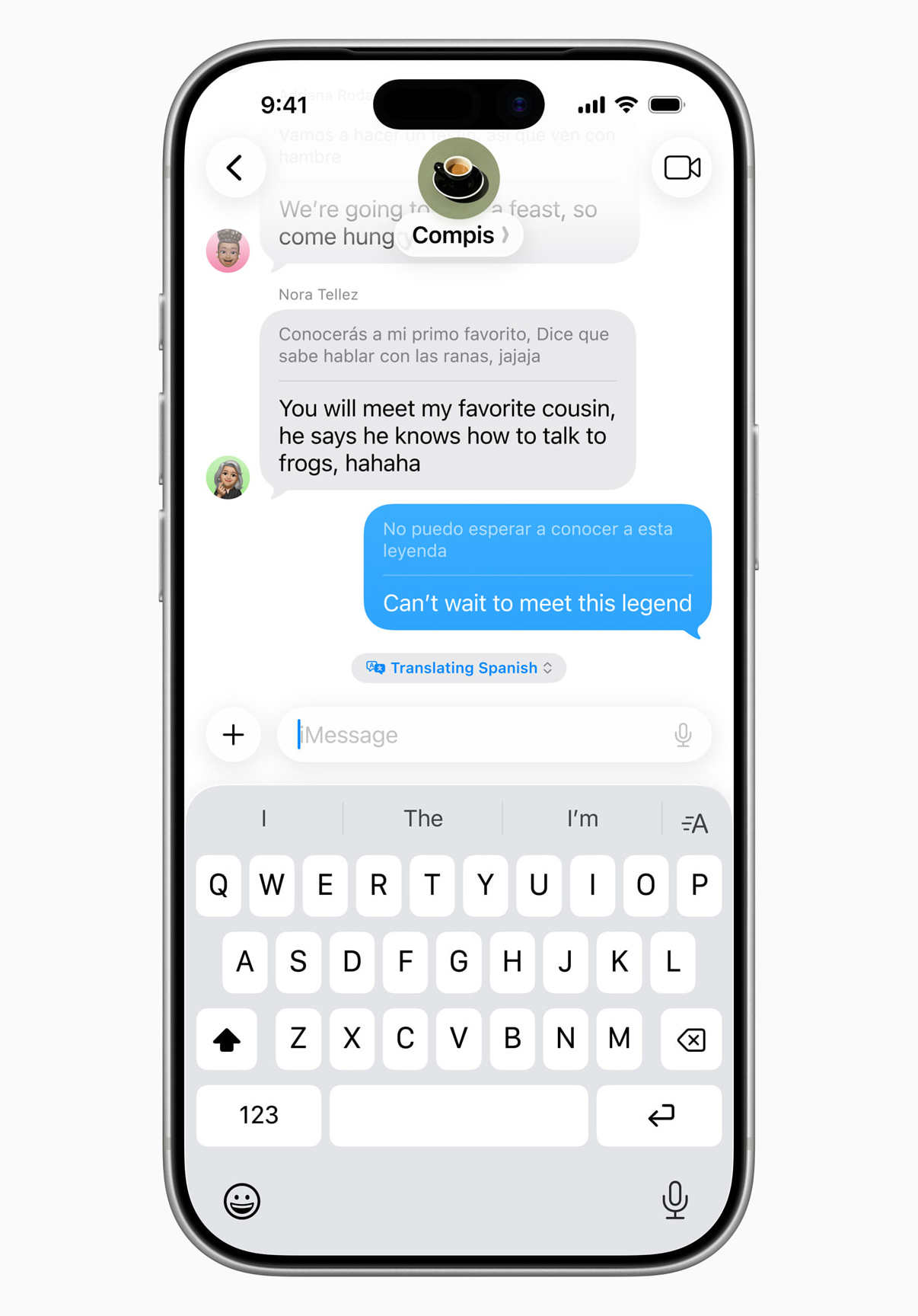 Функция живого перевода в приложении Сообщения