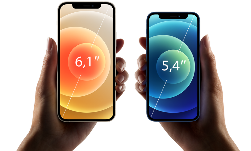 iphone 12 mini и iphone 12 с диагональю 5,4 и 6,1 дюйма